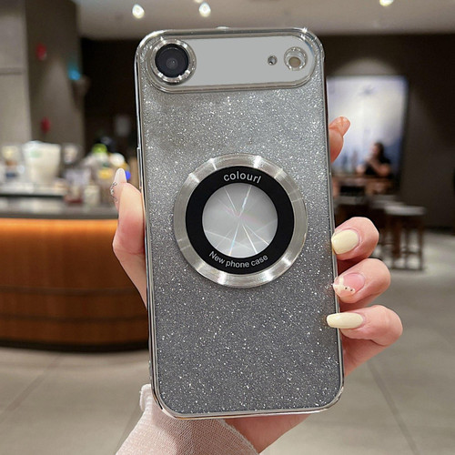 iPhone Air Gradient Glitter Electroplating MagSafe TPU Phone Case - Silver