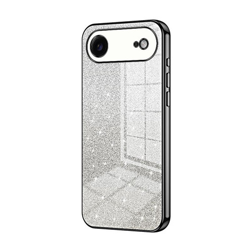 iPhone Air Gradient Glitter Powder Electroplated Phone Case - Black