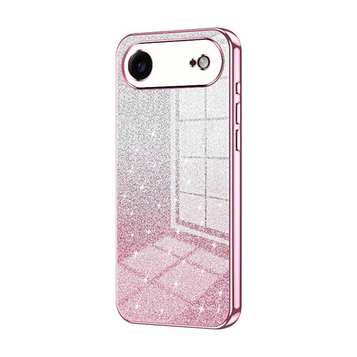 iPhone Air Gradient Glitter Powder Electroplated Phone Case - Pink
