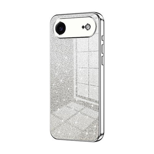 iPhone Air Gradient Glitter Powder Electroplated Phone Case - Silver