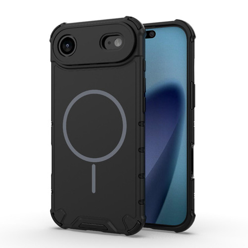 iPhone Air Grating Solid Color MagSafe Magnetic Phone Case - Black