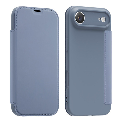 iPhone Air Imitate Liquid Skin Feel Leather Phone Case with Card Slots - Lavender Grey