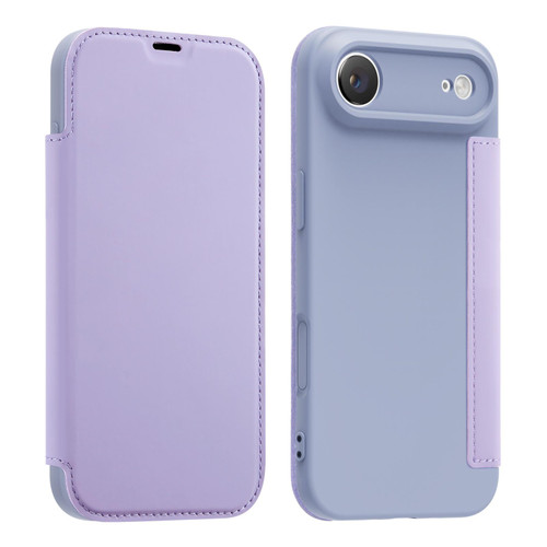 iPhone Air Imitate Liquid Skin Feel Leather Phone Case with Card Slots - Purple