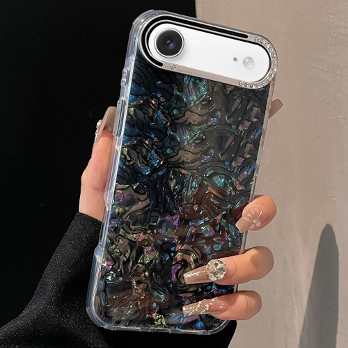 iPhone Air Ink Rhythm Colorful Shell Pattern TPU Hybrid IMD Phone Case - Black