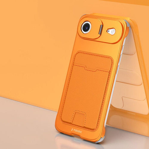 iPhone Air J TRIBE Metal Frameless Card Slot Lens Holder Phone Case - Orange
