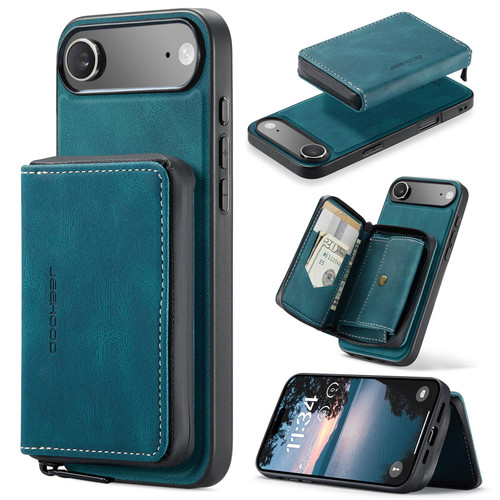 iPhone Air JEEHOOD J02 Magnetic Zipper Horizontal Flip Leather Phone Case - Blue