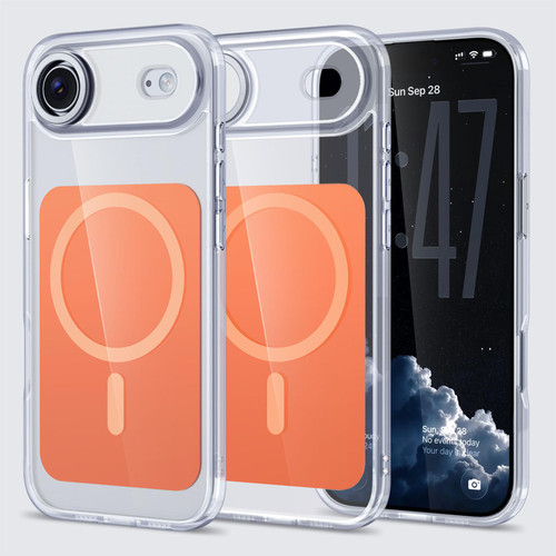 iPhone Air Kalebol Transparent Magnetic MagSafe Skin Feel Phone Case - Orange
