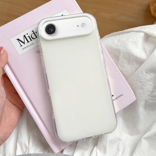 iPhone Air Large Camera Frame Vibrant Jelly Color TPU + IMD Phone Case - White