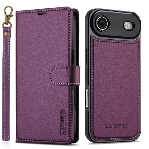 iPhone Air LC.IMEEKE L2 Series Detachable Magsafe PU Phone Case with Lanyard - Purple