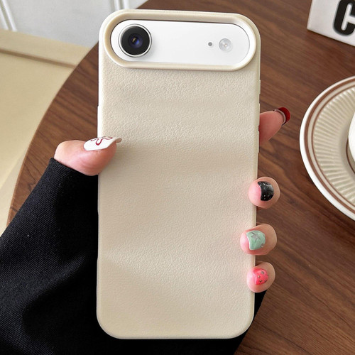 iPhone Air Leather Texture TPU Full Coverage Phone Case - White