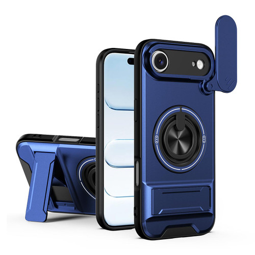 iPhone Air Lens Sliding Window Multifunctional Magnetic Shockproof Phone Case - Royal Blue