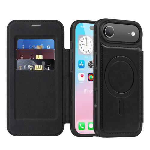 iPhone Air Linton MagSafe Leather Phone Case - Black