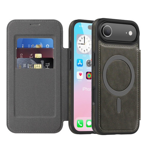 iPhone Air Linton MagSafe Leather Phone Case - Grey
