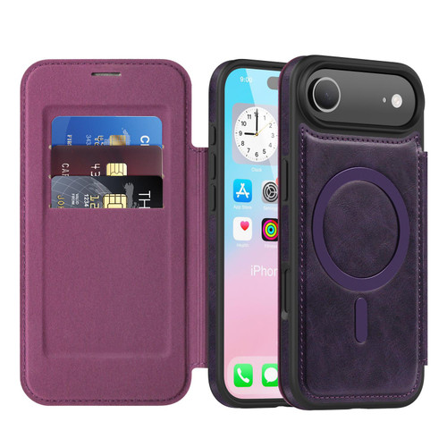 iPhone Air Linton MagSafe Leather Phone Case - Purple