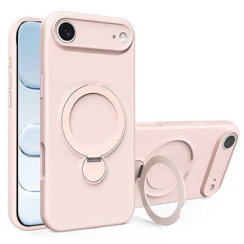 iPhone Air Liquid Silicone MagSafe Holder Phone Case - Pink