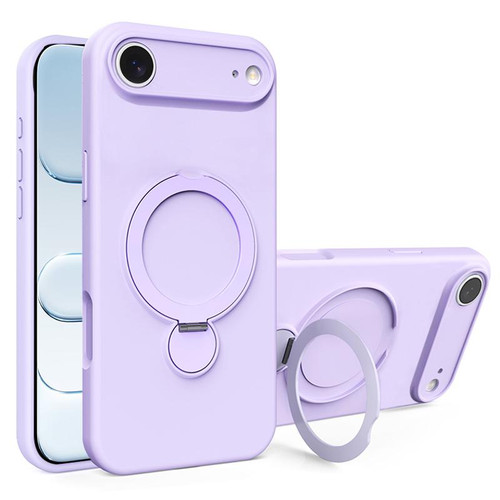 iPhone Air Liquid Silicone MagSafe Holder Phone Case - Purple