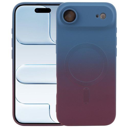 iPhone Air Liquid TPU Silicone Gradient MagSafe Phone Case - Blue Purple