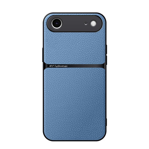 iPhone Air Litchi Leather Magnetic Full Coverage Shockproof Phone Case - Blue