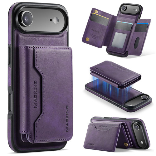 iPhone Air MAGKING K3 Series MagSafe RFID K3 Pro Card Bag Detachable Phone Case - Purple