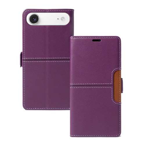 iPhone Air Magnetic Buckle Card Slot Leather Phone Case - Purple