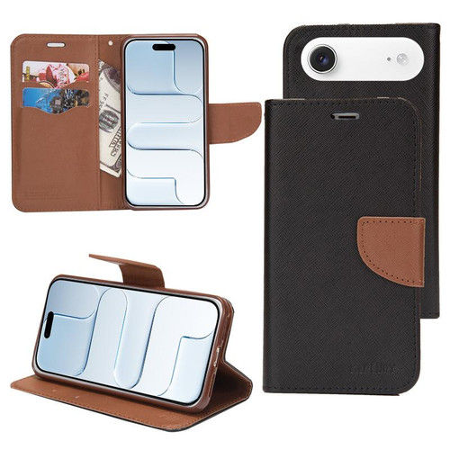 iPhone Air Mercury Contrast Color Splicing Leather Phone Case - Brown