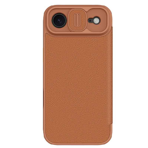 iPhone Air NILLKIN QIN Series Pro Sliding Camera Cover Design Leather Phone Case - Brown