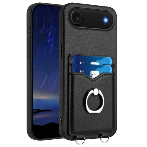iPhone Air R20 Ring Card Holder Phone Case - Black