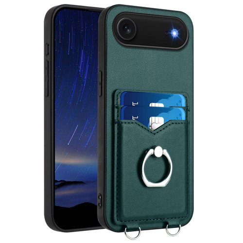 iPhone Air R20 Ring Card Holder Phone Case - Green