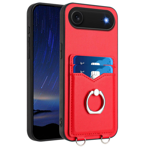 iPhone Air R20 Ring Card Holder Phone Case - Red