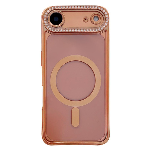 iPhone Air Rhinestone Clear Acrylic Electroplated Magnetic Phone Case - Orange