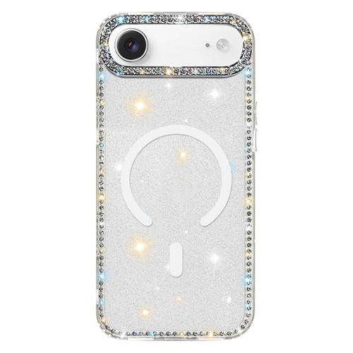 iPhone Air Rhinestone Dual-side IMD PC Hybrid TPU Magnetic Phone Case - Glitter Transparent