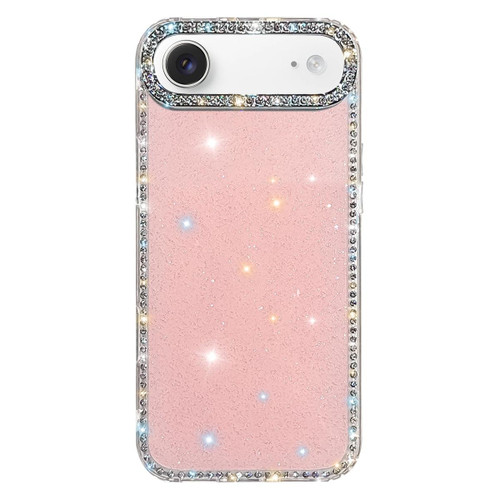 iPhone Air Rhinestone Dual-side IMD PC Hybrid TPU Phone Case - Glitter Light Pink