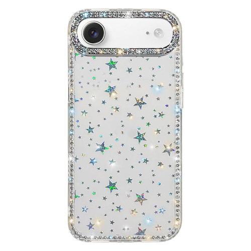 iPhone Air Rhinestone Dual-side IMD PC Hybrid TPU Phone Case - Stars Transparent