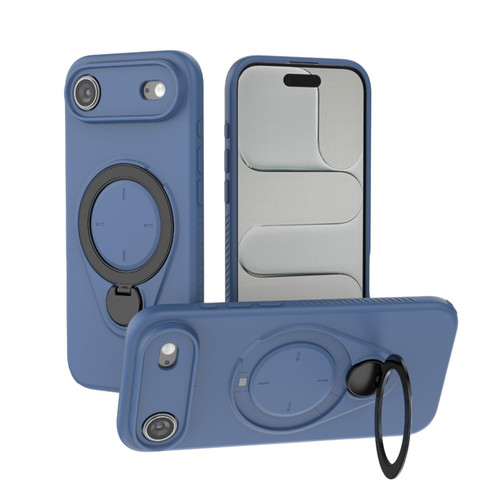 iPhone Air Ring Shield MagSafe TPU Phone Case with 360 Degree Rotating Holder - Blue