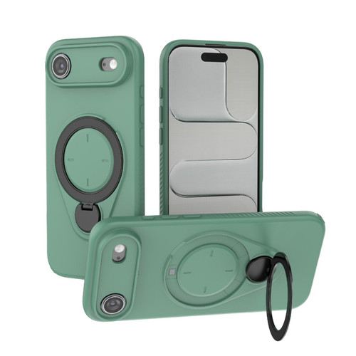 iPhone Air Ring Shield MagSafe TPU Phone Case with 360 Degree Rotating Holder - Green