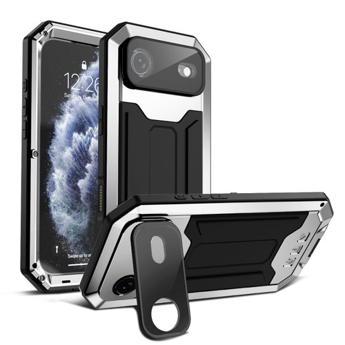iPhone Air R-JUST Sliding Camera IP54 Life Waterproof Holder Phone Case - Silver