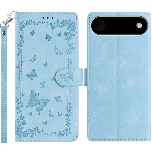 iPhone Air Secret Garden Butterfly Pattern Leather Phone Case - Blue
