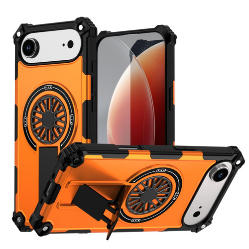 iPhone Air Shockproof Kickstand Metallic Shaft MagSafe Phone Case - Orange