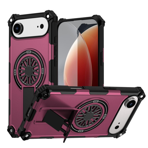 iPhone Air Shockproof Kickstand Metallic Shaft MagSafe Phone Case - Purple