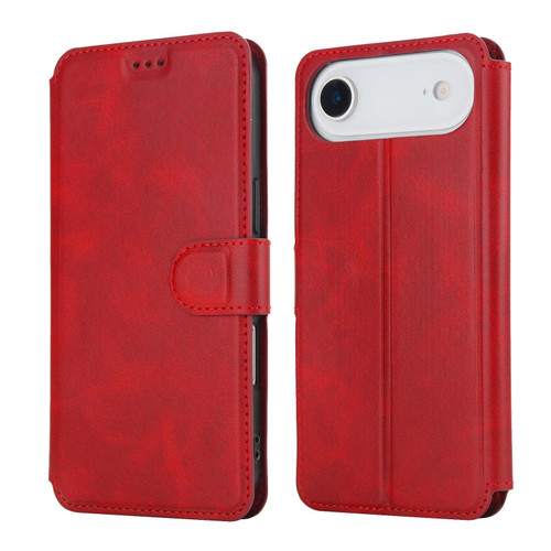 iPhone Air Shockproof PU + TPU Leather Phone Case - Red