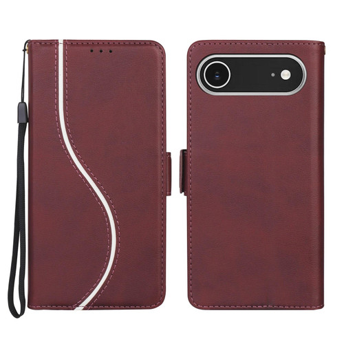 iPhone Air Side Buckle S Curve Leather Phone Case - Red