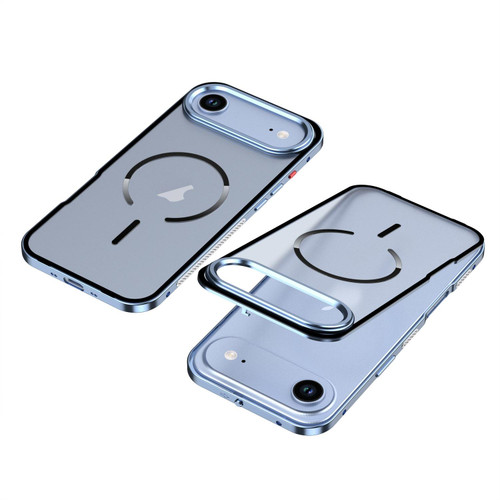 iPhone Air Single-sided Snap Buckle Metal Frame Frosted MagSafe Phone Case - Sky Blue