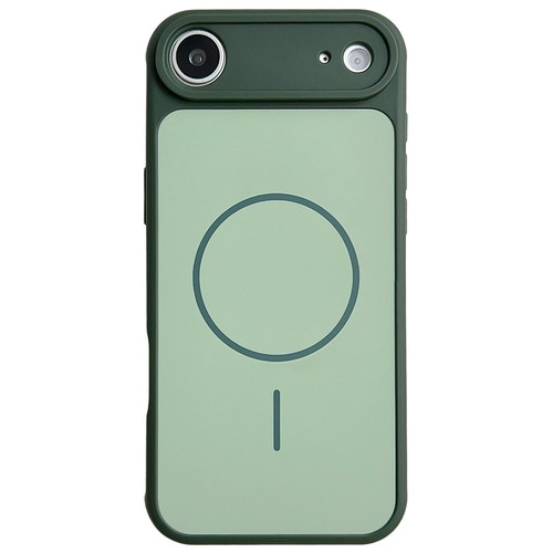 iPhone Air Skin Feel Color Blocking Cooling Magnetic Phone Case - Dark Green