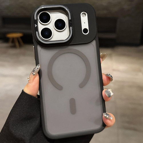 iPhone Air Skin Feel Frosted Metal Lens Holder MagSafe Magnetic Phone Case - Grey