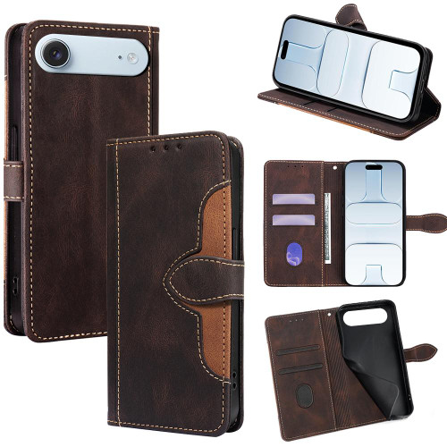 iPhone Air Skin Feel Magnetic Buckle Leather Phone Case - Brown