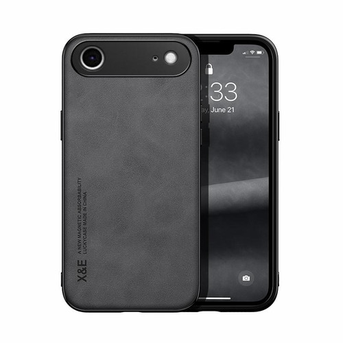 iPhone Air Skin Feel Magnetic Leather Back Phone Case - Dark Grey