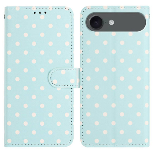 iPhone Air Small Dots Pattern Vegan Leather Phone Case - Light Blue