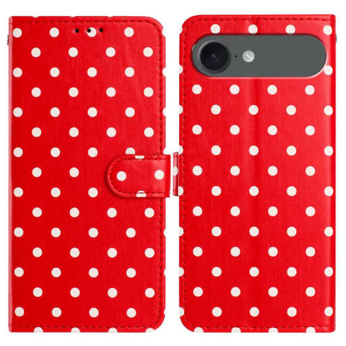 iPhone Air Small Dots Pattern Vegan Leather Phone Case - Red