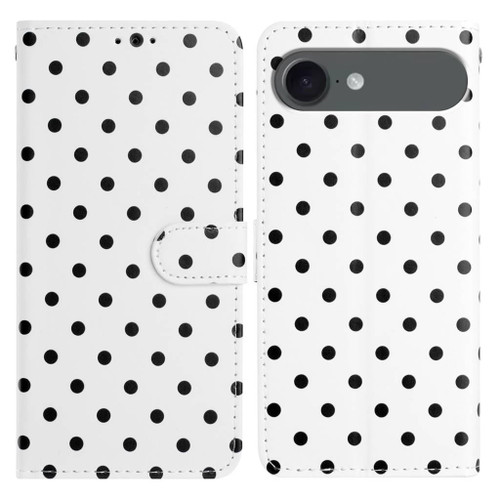 iPhone Air Small Dots Pattern Vegan Leather Phone Case - White