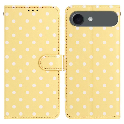 iPhone Air Small Dots Pattern Vegan Leather Phone Case - Yellow